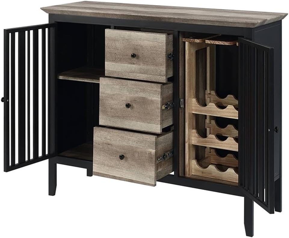 Acme Zudora Wooden Sever in Antique Oak and Black