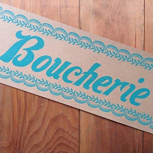 Boucherie French Meat Butcher Pork Boudin Cajun Letterpress Sign