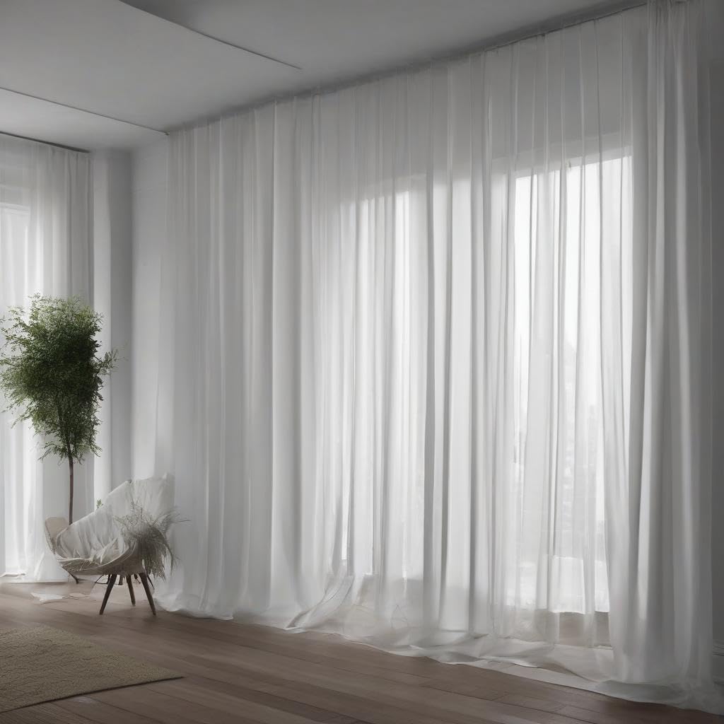 Tende Bianche in Voile 700x280 cm (LxA) Altabadia Trasparenti Corte o Lunghe Moderne Lisce con Nastro Arricciato Cucite Pronte per il Soggiorno