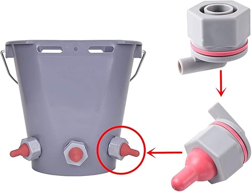 Miniatura 13 de Tetinas de animales de oveja, cabra, chupete de cordero, cubeta de alimentación de mascotas, alimentador de cordero con base fija para animales