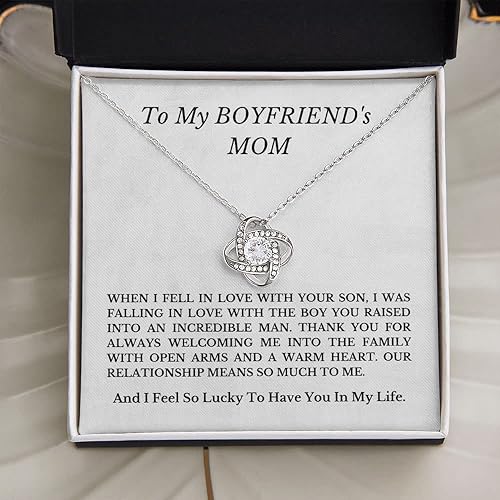 Miniatura 6 de Collar con texto en inglés "To My Boyfriends Mom", regalos para novios y mamá, regalos lindos para novios y madres en el día de la madre, regalo del