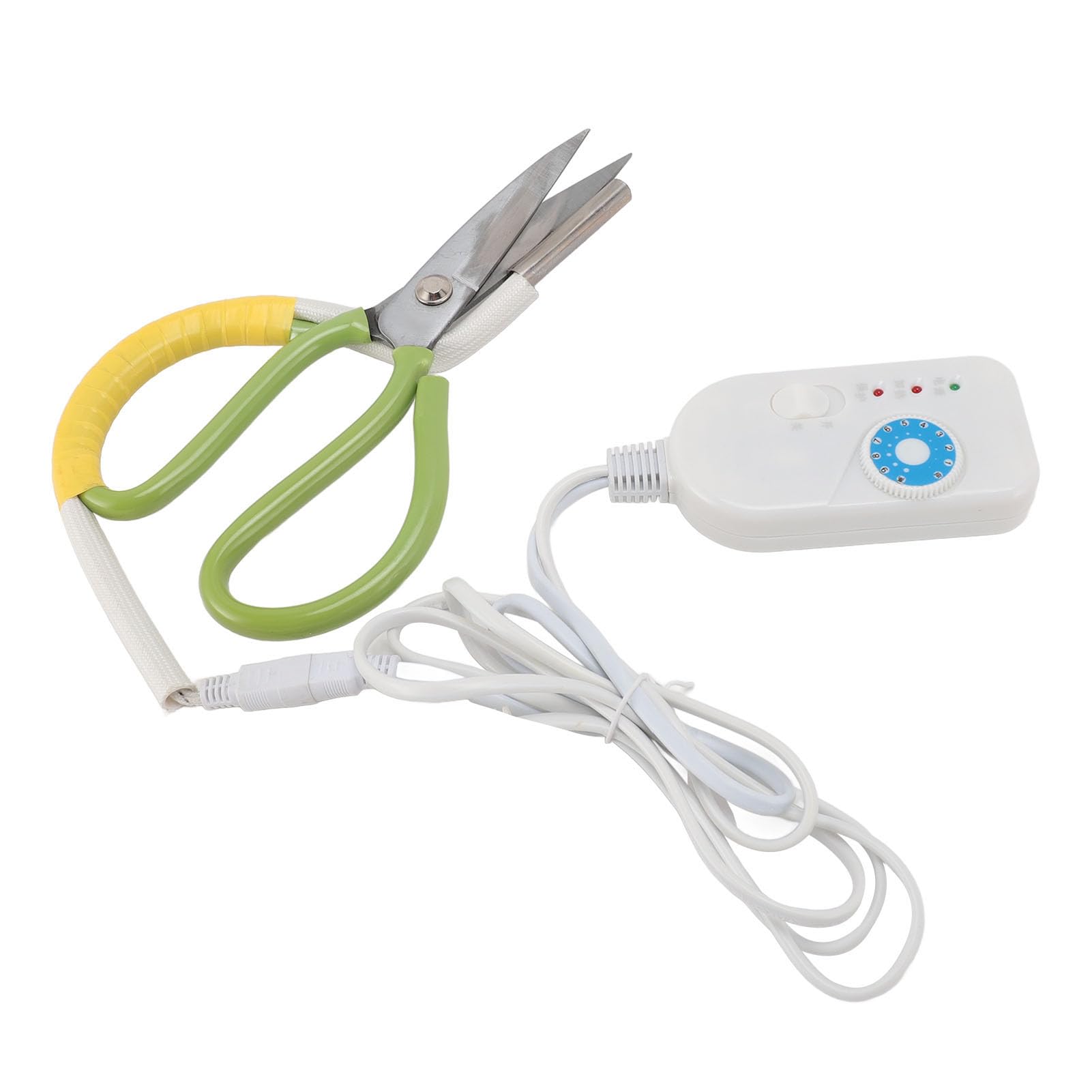 Tijeras Calefactoras Eléctricas, Control de Temperatura de Luz de Pantalla Tijeras de Tubo Calentadas de 220 V para la Industria de Ropa de Equipaje (Enchufe europeo AC220V 8A)