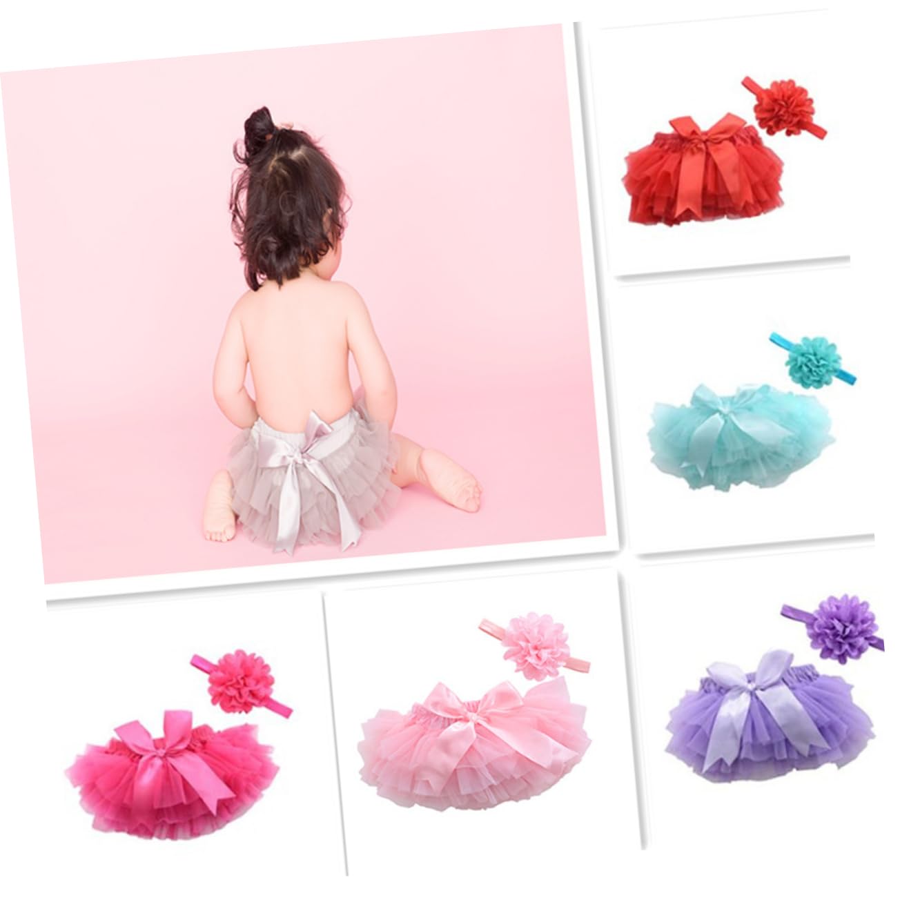 LIFKOME 2pezzi Gonna Tutu e Fascia per Neonata Abbigliamento Compleanno e Fotografia Compleanno Tulle s