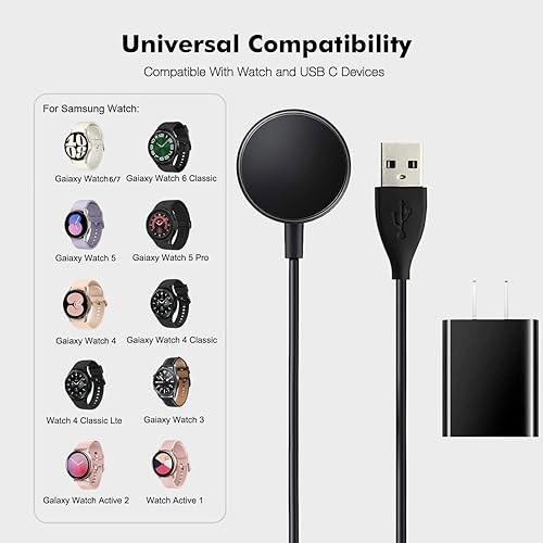 Miniatura 3 de Cargador 2 en 1 para Samsung Galaxy Watch 6, cable de carga para Samsung Galaxy Watch 6 Classic, Watch 5, 5 Pro, 4,4 Classic, 3, Active 2, 1, con