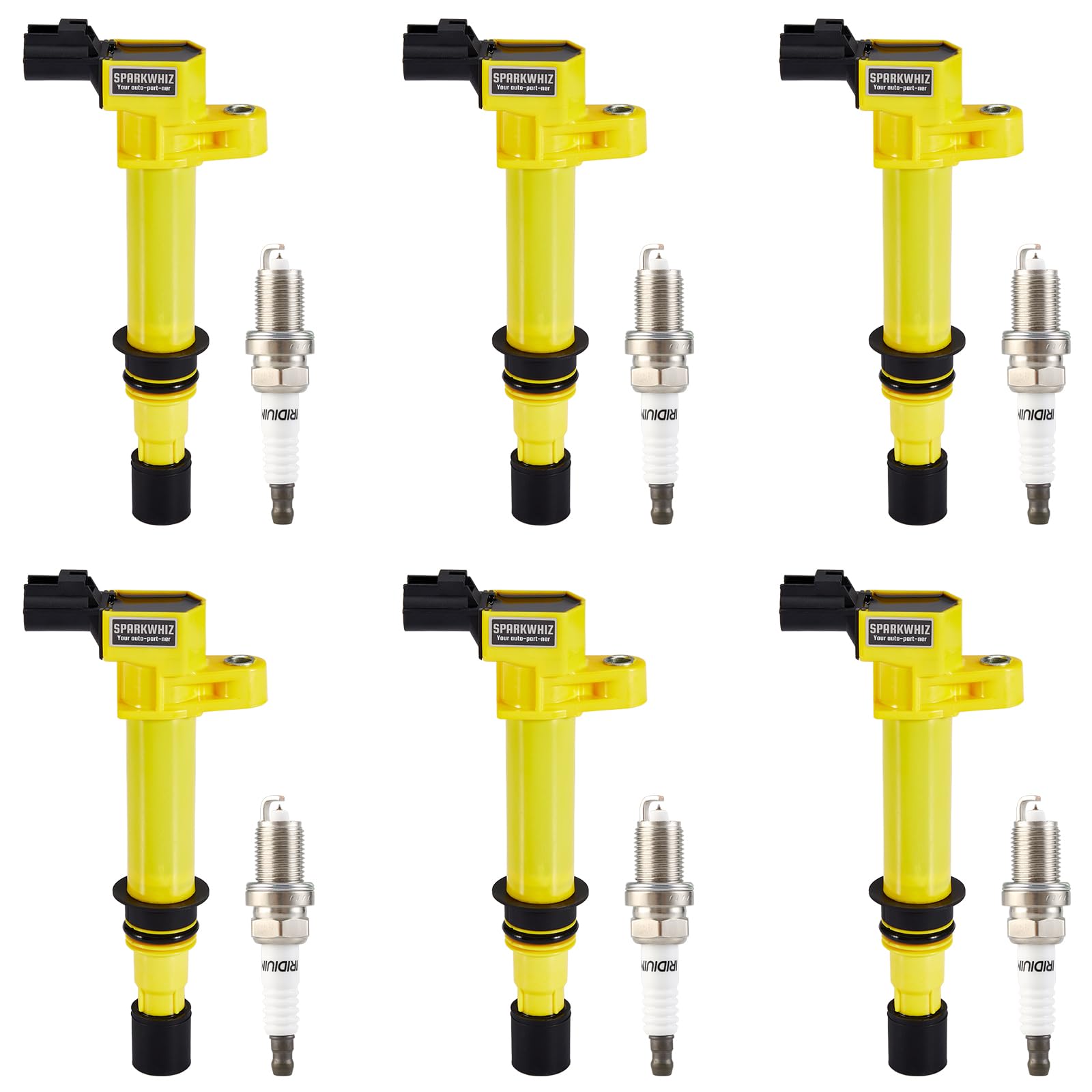 Photo 1 of SPARKWHIZ 6Pcs Ignition Coil & Iridium Spark Plug Set, Compatible With Dodge Ram 1500 Nitro Jeep Liberty Grand Cherokee Commander Raider 3.7L V6, Replaces UF270 7100