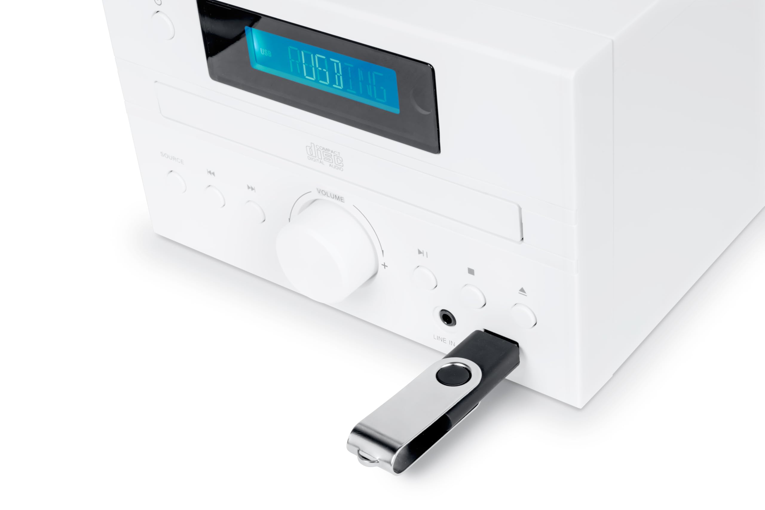 Microchaîne - THOMSON - COSY MIC121BT - Lecteur CD, Bluetooth, Radio FM, MP3, USB - Bois et Blanc