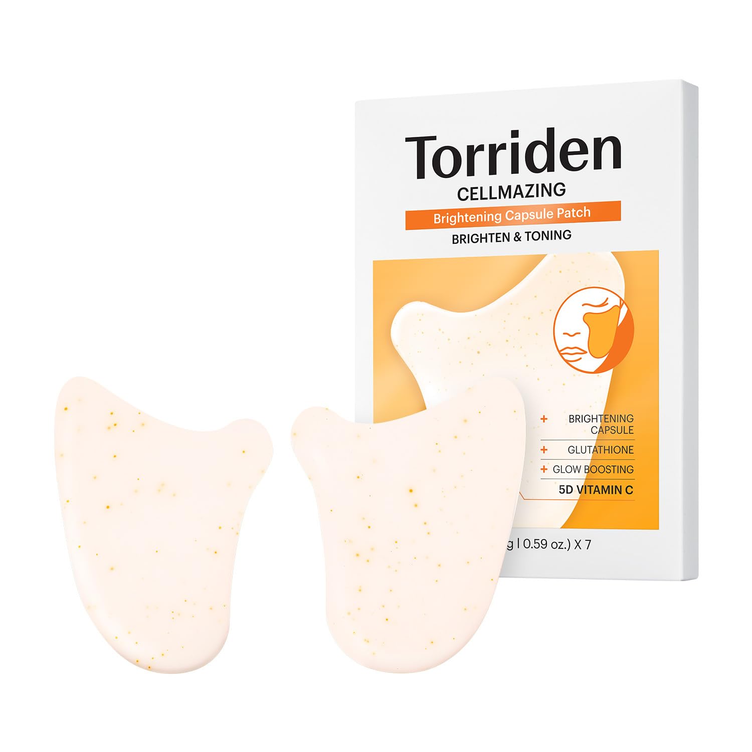 Torriden CELLMAZING Vita C Capsule Patch 2 patches * 7 (7 pairs) | Wide Coverage Patch Uneven Skin Tone | Toning Radiant Glow | Vita C Complex, Niacinamide and Glutathione | Korean Skincare