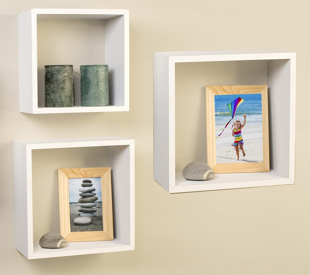 Lot De 3 Étagères Murales Façon Hêtre 60/45/30 Cm - Etagère murale