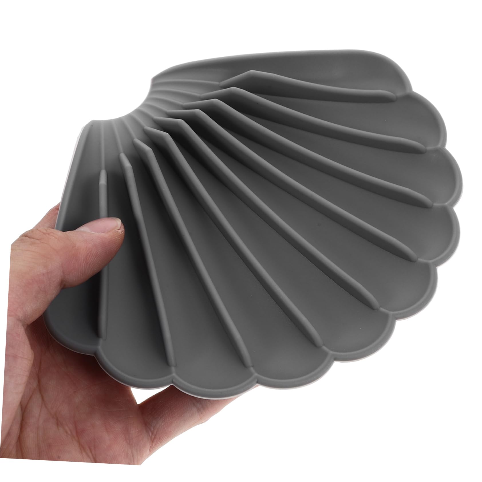 Cabilock Jabonera De Silicona con Drenaje Soporte para Jabón Antideslizante Resistente Y De Limpiar para Baño Y Cocina Diseño Gris Y 2 Piezas X 5