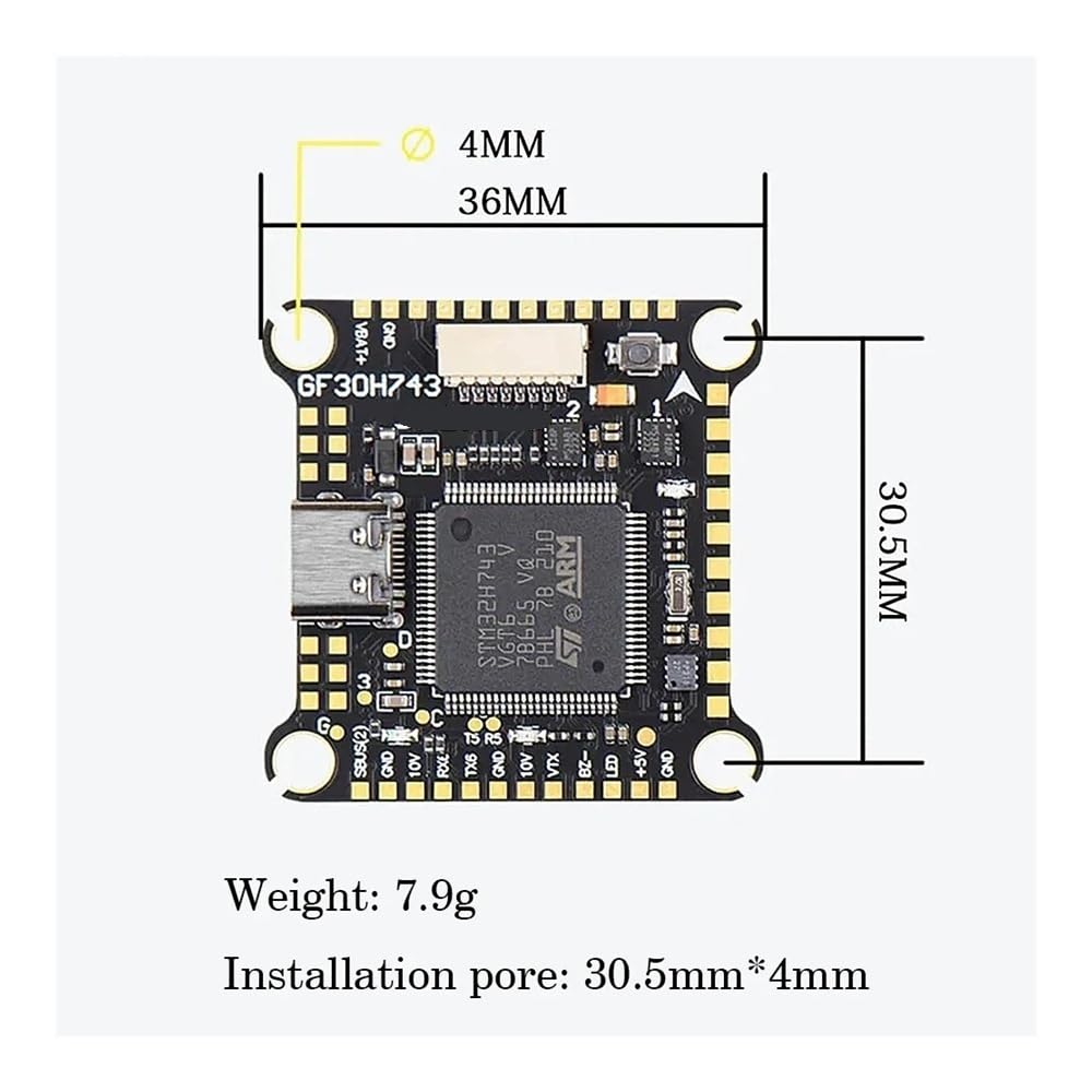 GF30H743 480MHZ kontroler lotu ICM42688 PODWÓJNY Barometr OSD 128M czarne pudełko podwójne BEC 3-6S LIPO nadaje się do drona wyścigowego RC FPV