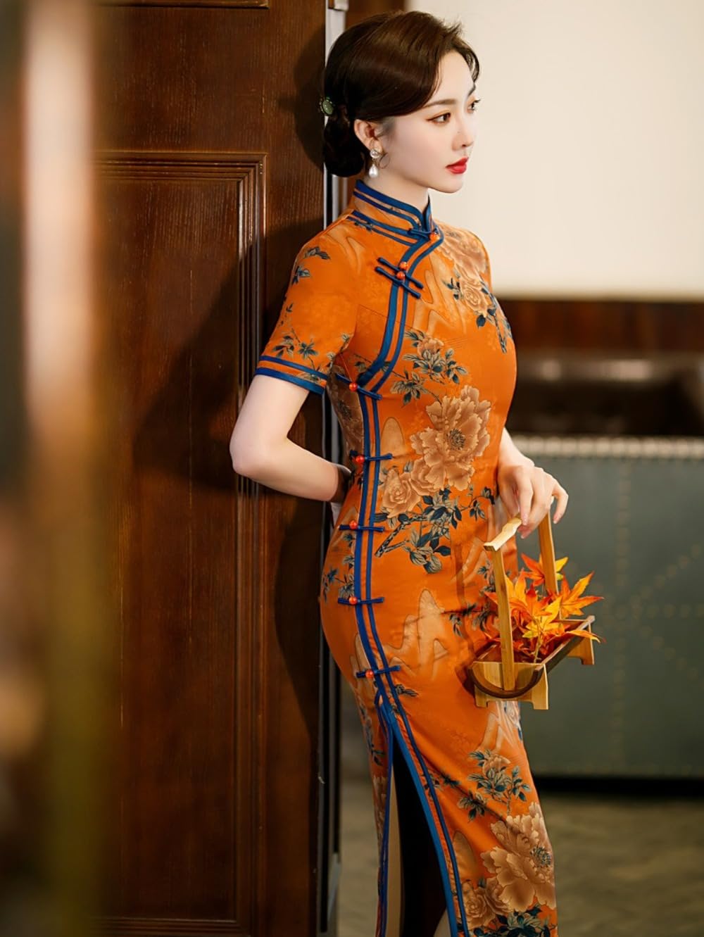 Amazon | チャイナドレス スリット立ち襟 セクシー タイトワンピース