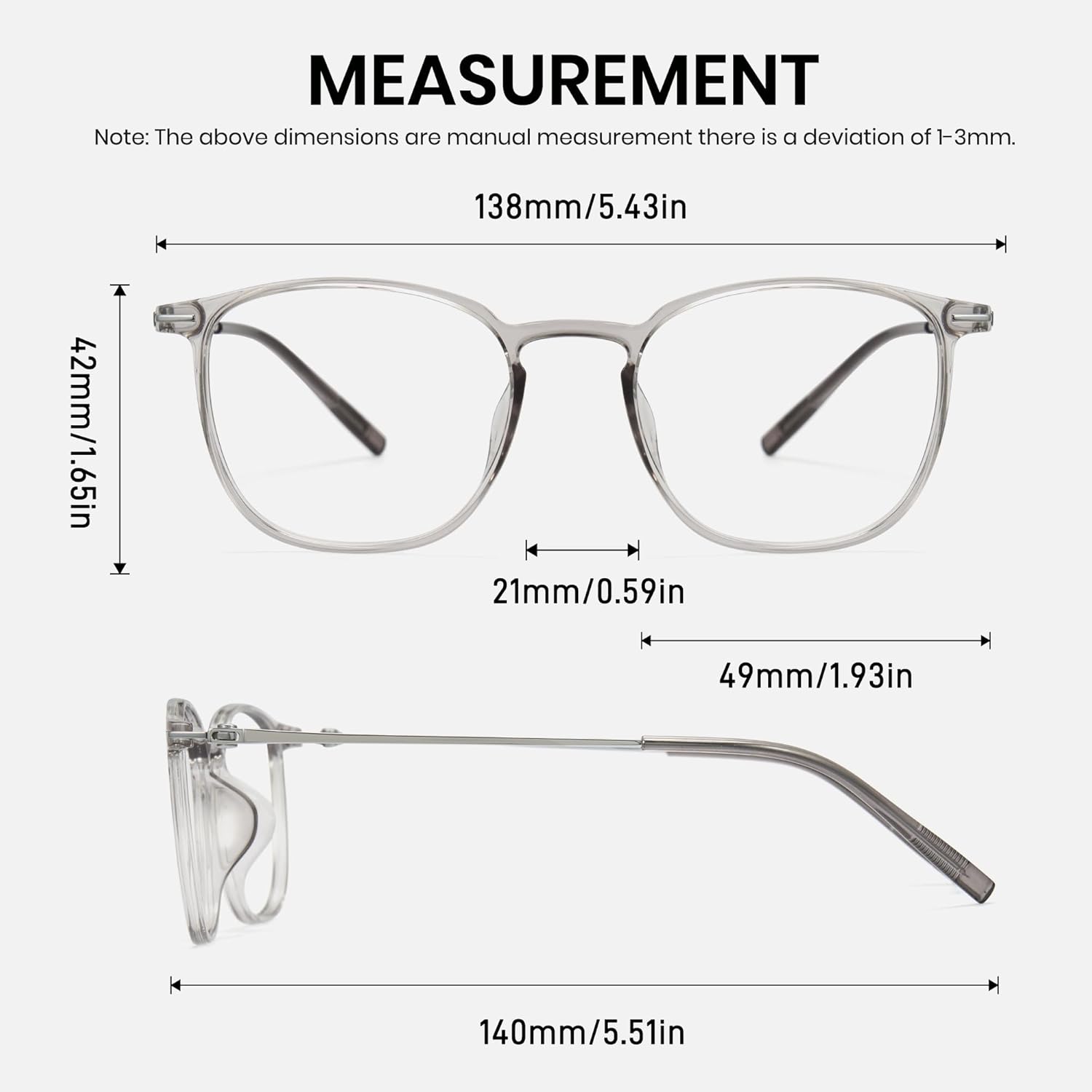 Cyxus 14g Titanium Lightweight Blue Light Blocking Glasses Men Women Square Frame Computer Gaming 8352