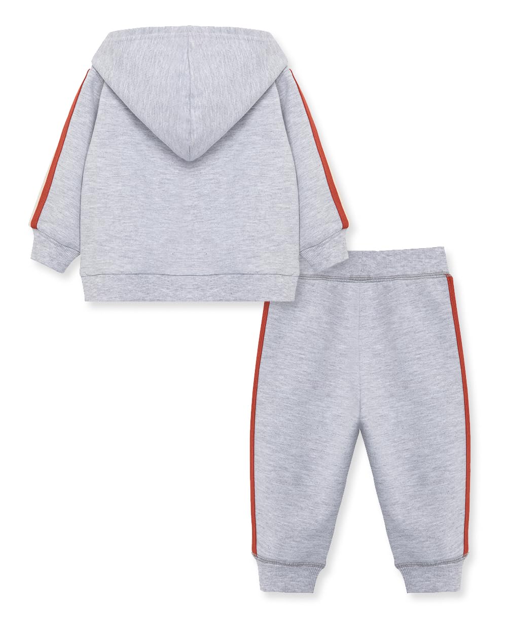 Little Me Clothes for Baby Boys' Athletic 2-Piece Hoodie Set, 12M Grey