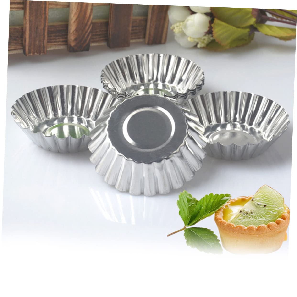 Alipis Molde para Tartas de Huevo de Hojalata Plata, 100 Piezas | Revestimiento Antiadherente, Liberación Fácil y Limpieza Sencilla, Conducción Rápida del Calor