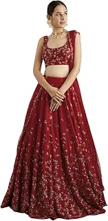 NEXTFLOW FASHION Festival Special Vichitra Silk Embroidered Semi-Stitched Lehenga Choli Sequence & Thread Work Lehenga Choli Price In India