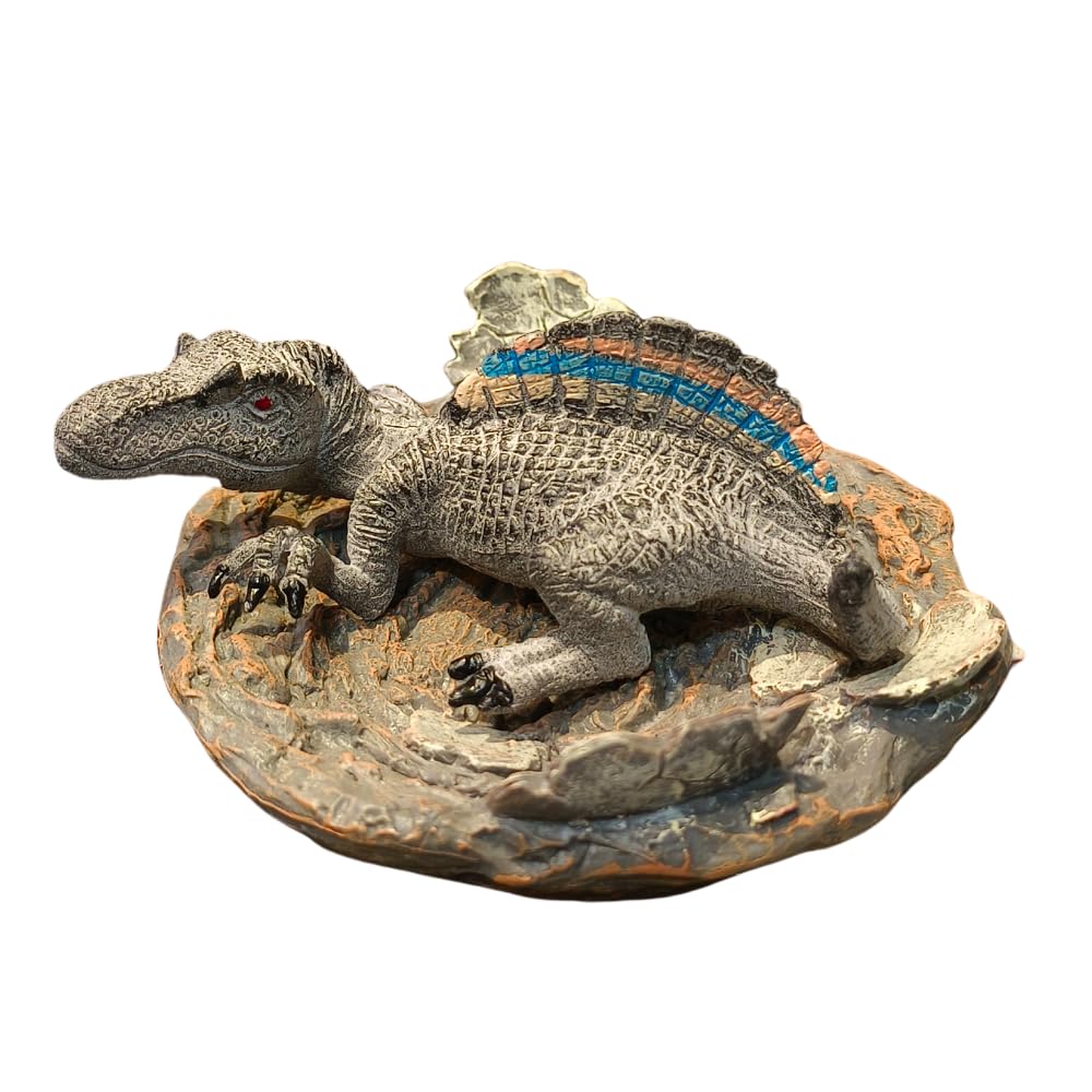 FUNFOB Dinosaur Toy Figures Height -8.5cm Baby Dinosaur Figure PVC Multicolour | Rainbow Stripe Dino in Shell