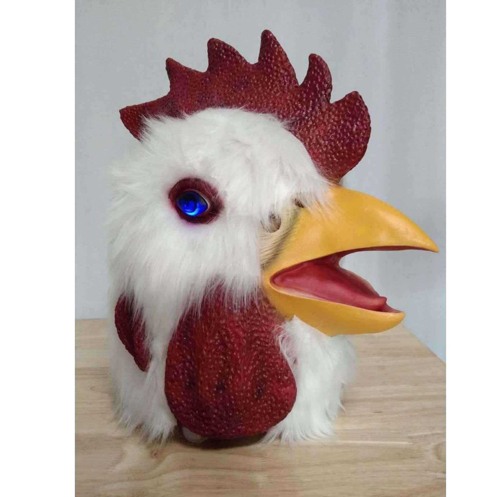 Shop Love Realistic Chicken Mask with Blink Light Effect Novelty Furry Rooster Mask Animal Mask for Halloween Christmas