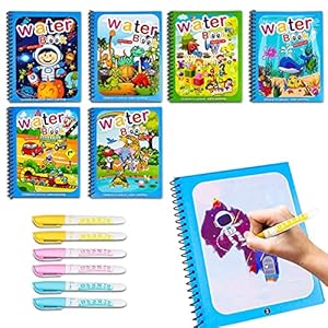 Ruikdly Wassermalbuch 6 Stück Zaubermalbuch Set