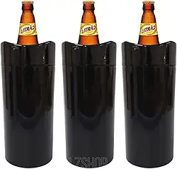 Porta Garrafas Térmico Litrao Camisinha Para Cerveja Bar Restaurante Isopor Para Cerveja Bar Restaurante (Preto, Kit 3 Unidades)