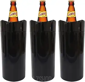 Porta Garrafas Térmico Litrao Camisinha Para Cerveja Bar Restaurante Isopor Para Cerveja Bar Restaurante (Preto, Kit 3 Unidades)