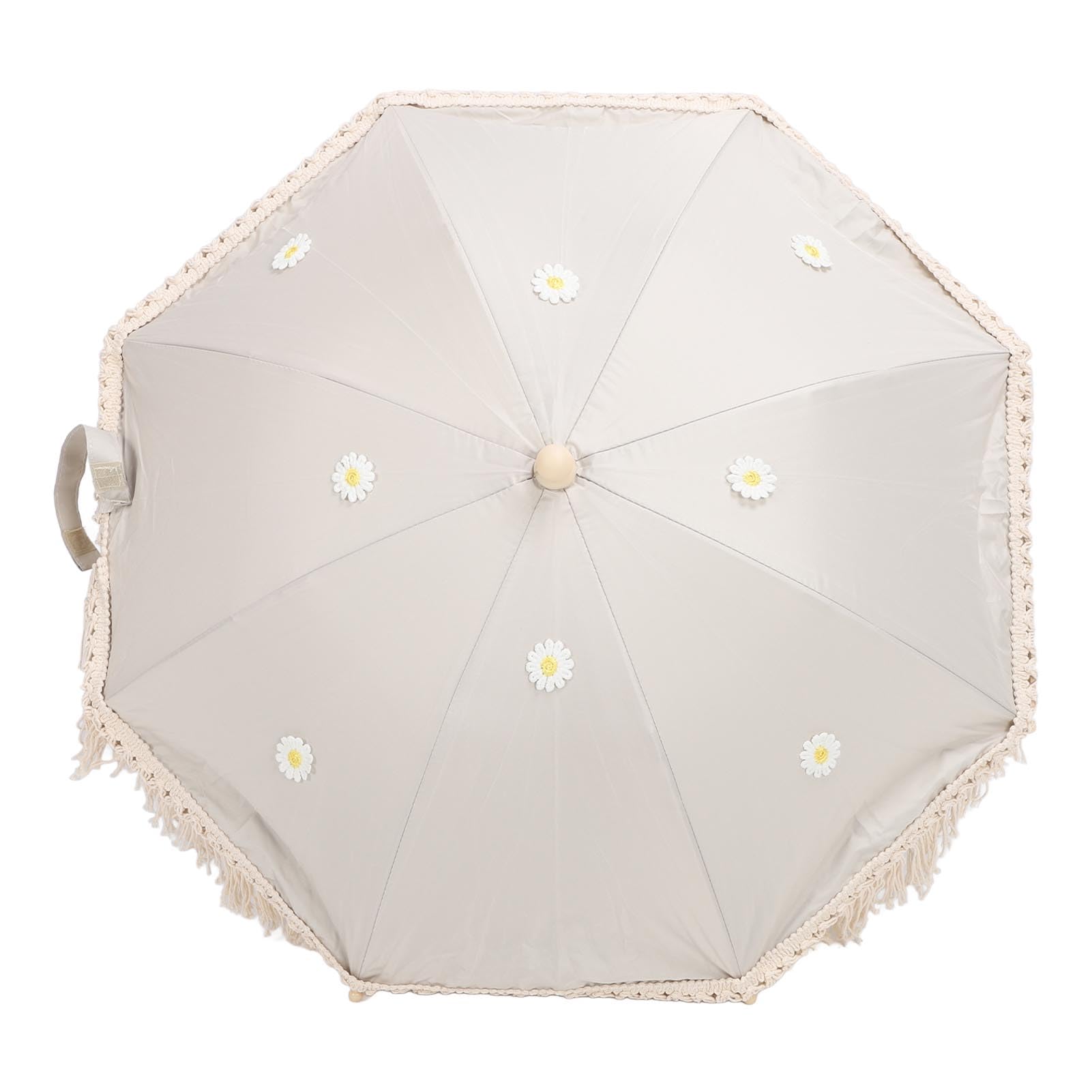 dsheng Ombrelloni da Esterno per Bambini, Ombrellone per Passeggino con Morsetto Regolabile, Ombrellino per Protezione UV per Bambini per Carrello Sedia a Rotelle Sedia da (Beige con