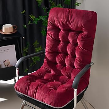 Rocking Chair Cushions High Back Patio Cushion Non-Slip Bottom Tufted Seat Pads with Ties Office Chair Pads Seat Cushion