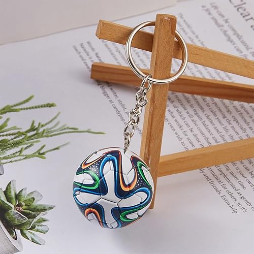 Miniatura 14 de KCKEYS Geometric Soccer Ball Keychain, Black and Silver Football World Cup Key Chain Pendant, Sports Ball Key Chain