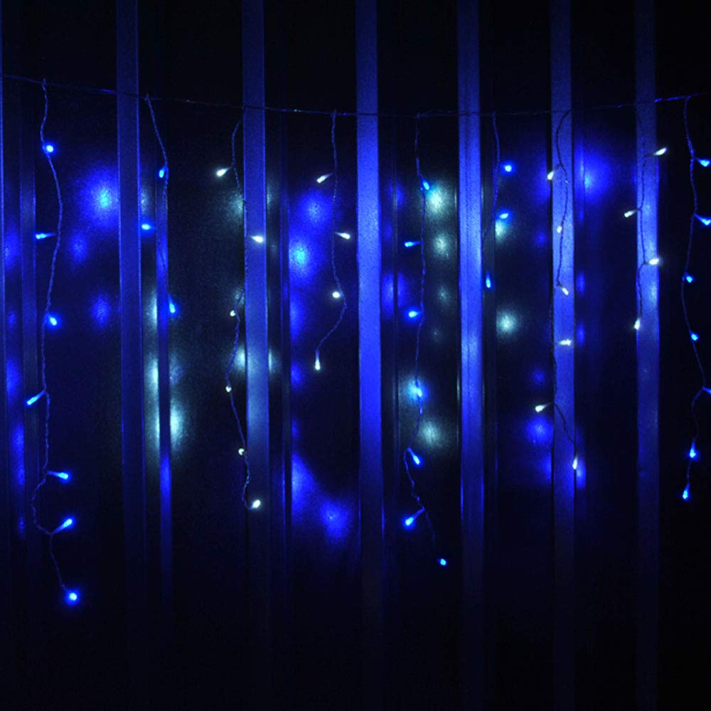 LightsGo Icicle Fairy Lights Outdoor Indoor LED Fairy Lights 300LED 6M, Blue and White - 8/16H Timer, 8 Modes, Memory โ image 1