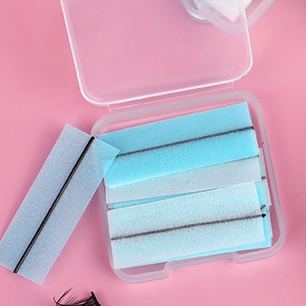 Wakauto Self-adhesive Lash Strips Easy and Quick Application with Jelly Glue 80 Strips Total 2 Boxes and Convenience for False Eyelashes for Natural Look