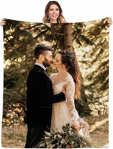 Manta de fotos personalizada con manta de fotos personalizada para parejas o recién casados, decoración del hogar envuélvete en recuerdos