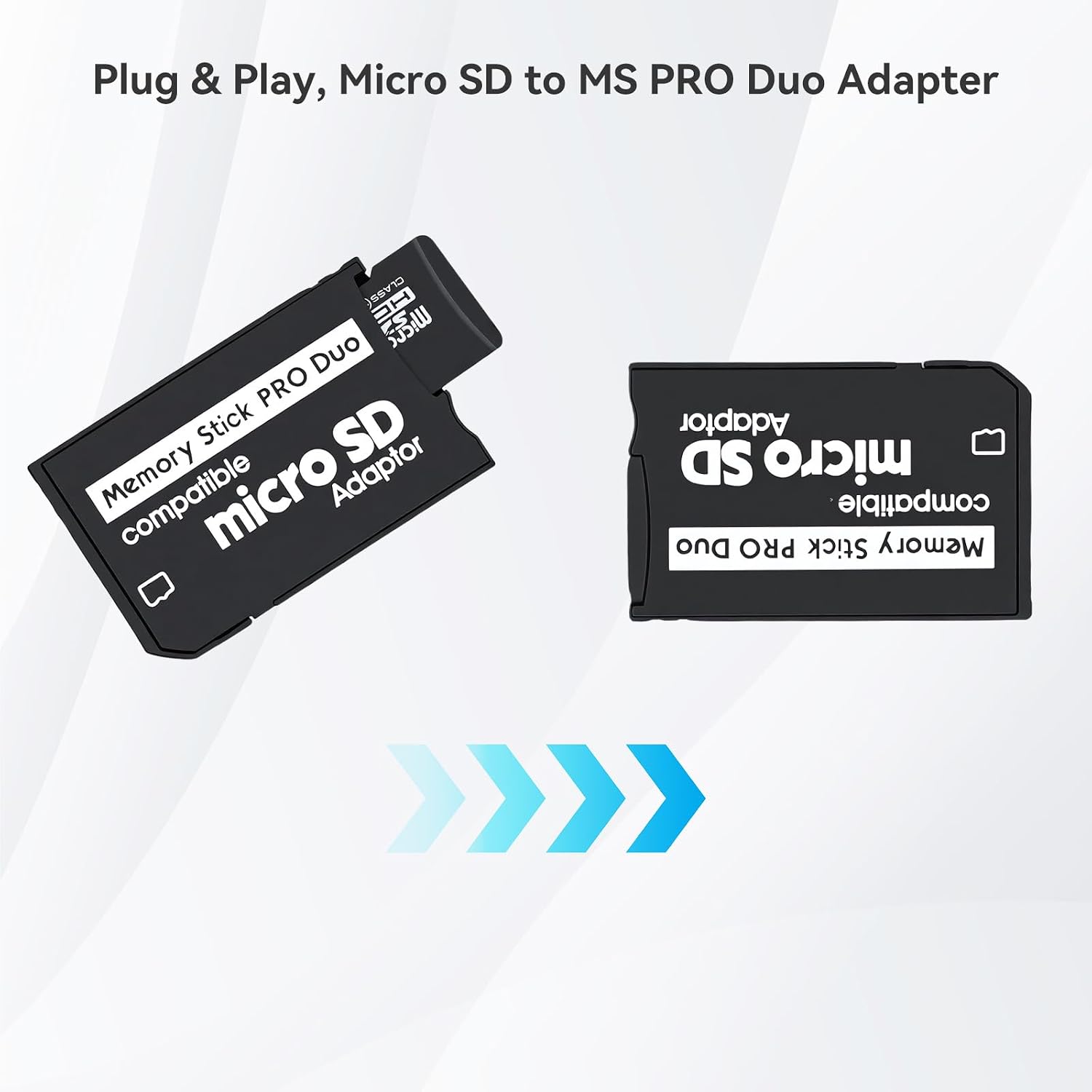 ELUTENG 3 Pack Memory Stick Adapter 512g TF to MS PSP Memory Card Stable Transmission Plug-and-Play PSP Micro SD Adapter for Sony Digital Camera, Handycam Camcorder