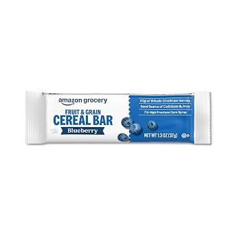 Amazon Grocery, Blueberry Fruit & Grain Cereal Bars, 1.3 Oz, 8 Ct