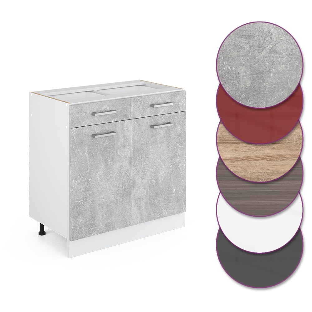 Vicco Mueble bajo de Cocina R-Line, Hormigón, 80 cm