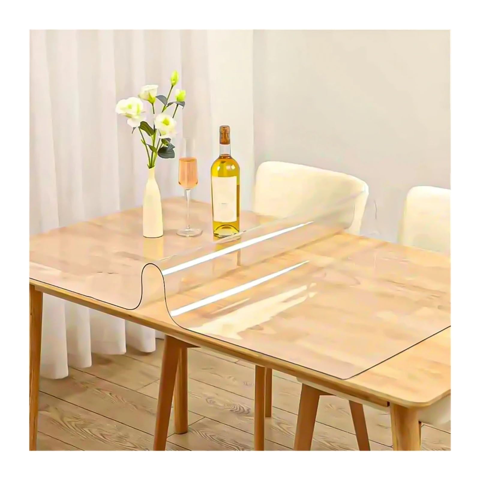 Clear Table Protector PVC Transparent Tablecloth With A Thickness, Heat-resistant, Waterproof, And Oil Resistant Dining Table Mat, 1pc(70cmx70cm)