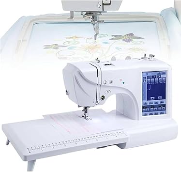 Electric Embroidery Machine, Automatic Sewing Machine 158 Built-in Patterns, with 4" x 9.2" Embroidery Area and LCD Touch Screen, Built-in 210 Letters and 30 Pattern Borders, Sewing