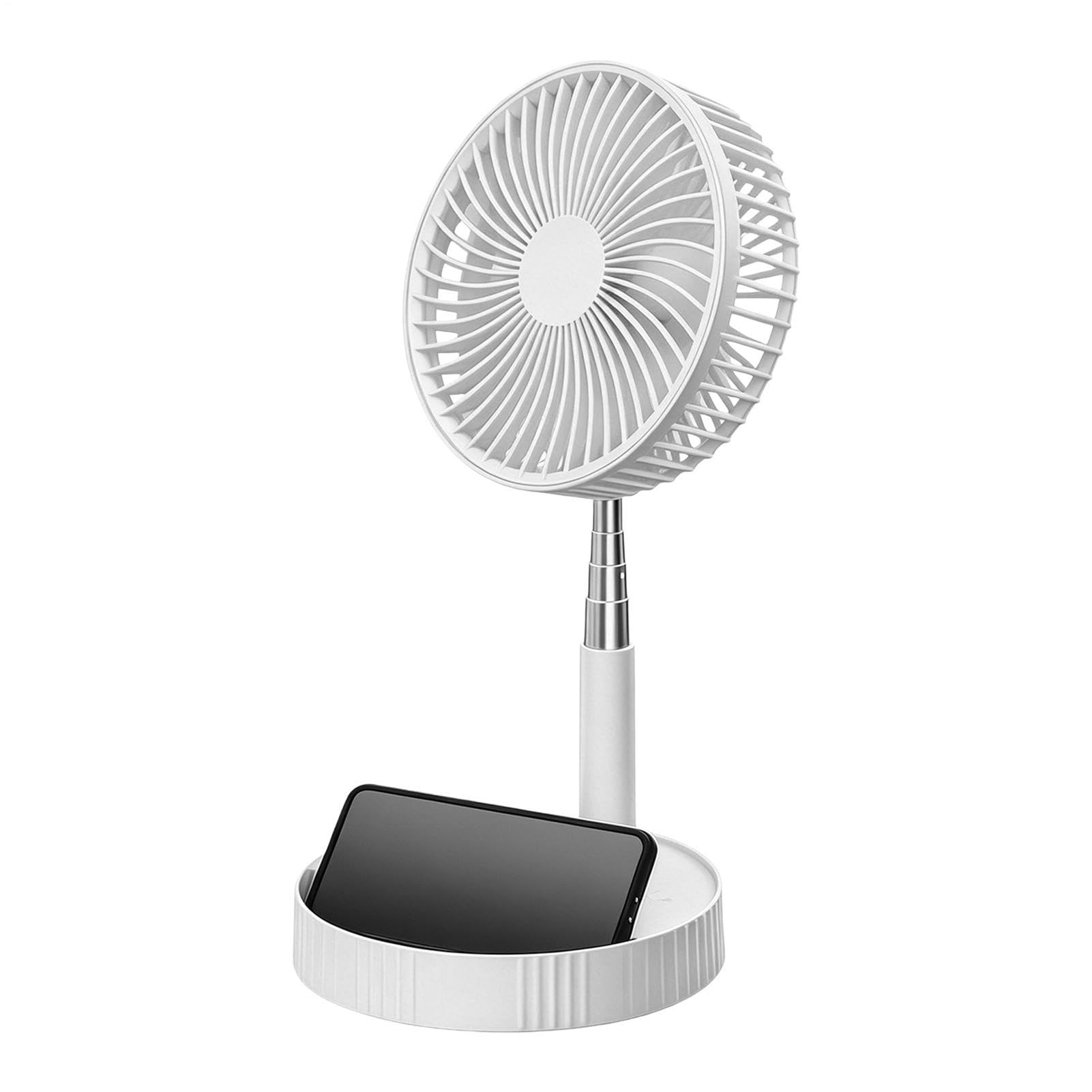 Ventilatore da Scrivania Soffiatore d'Aria Pieghevole Telescopico | Ventilatore Portatile per Pavimento, Camera, Ufficio, Viaggio, Campeggio, Spiaggia, All'aperto