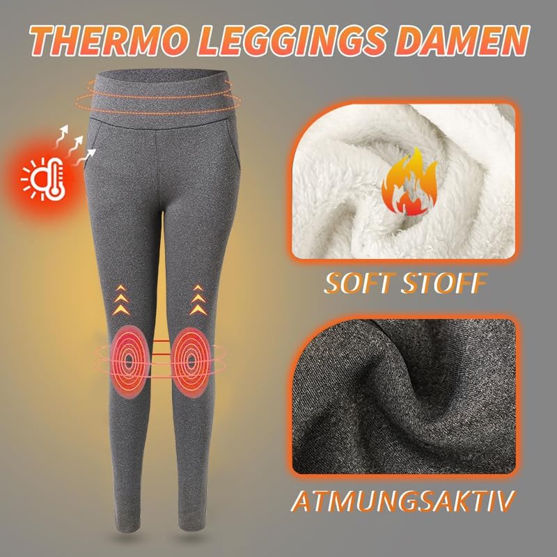 Fleece Lined Yoga Pants - High Waisted 4-Way Stretch Thermal for Winter Running & Gym - Image 3