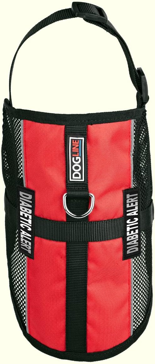 Dogline MaxAire Mesh Vest for Dogs and 2 Removable Diabetic Alert Patches, 17"-21", Red