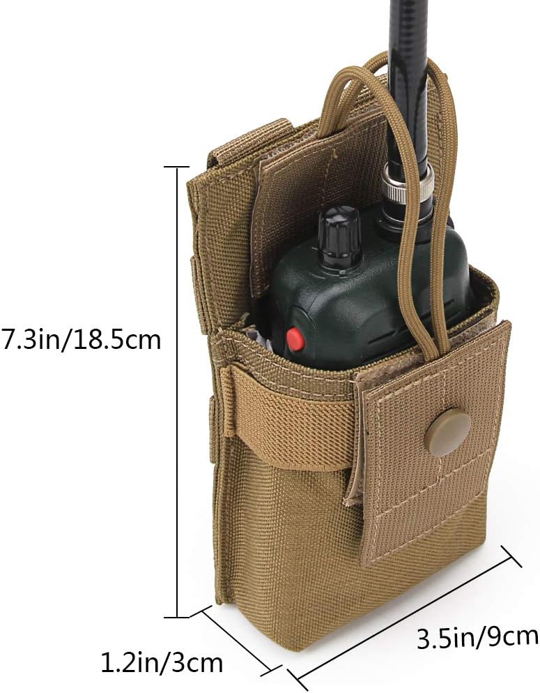Tactical Molle Short Radio Pouch, Nylon Molle Tactical Radio Holster Holder Case for BaoFeng UV-5R UV82 Motorola XTS2500 XTS5000