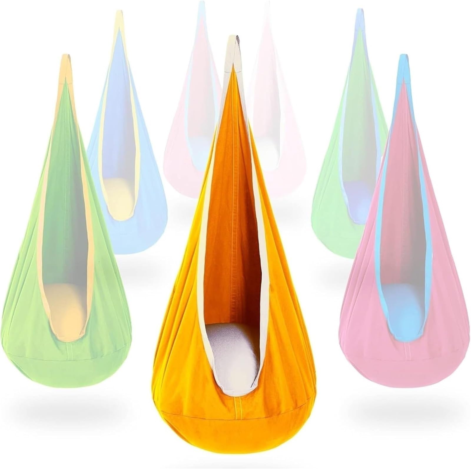 YUEKOPOU Hanging Cave Pod Swing Seat With Inflatable Cushion, Multicolor, 79 kg Load Capacity(Orange)