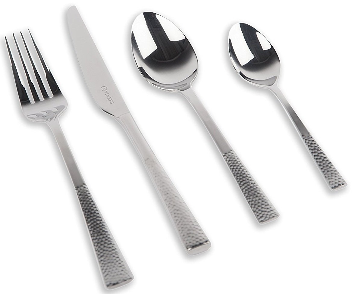 Viners 24 Piece Stainless Steel Cutlery Set. Viners Splendour Hammered