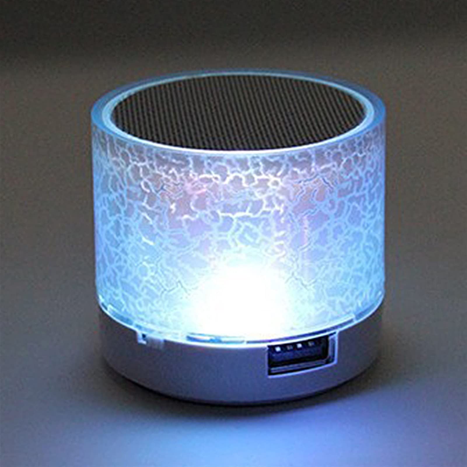 Głośnik Bluetooth Głośnik Bluetooth Mini głośnik bezprzewodowy Crack LED Karta TF Subwoofer USB Przenośna kolumna dźwięku muzycznego MP3 na PC Telefon komórkowy Mini głośnik (kolor: zielony) little