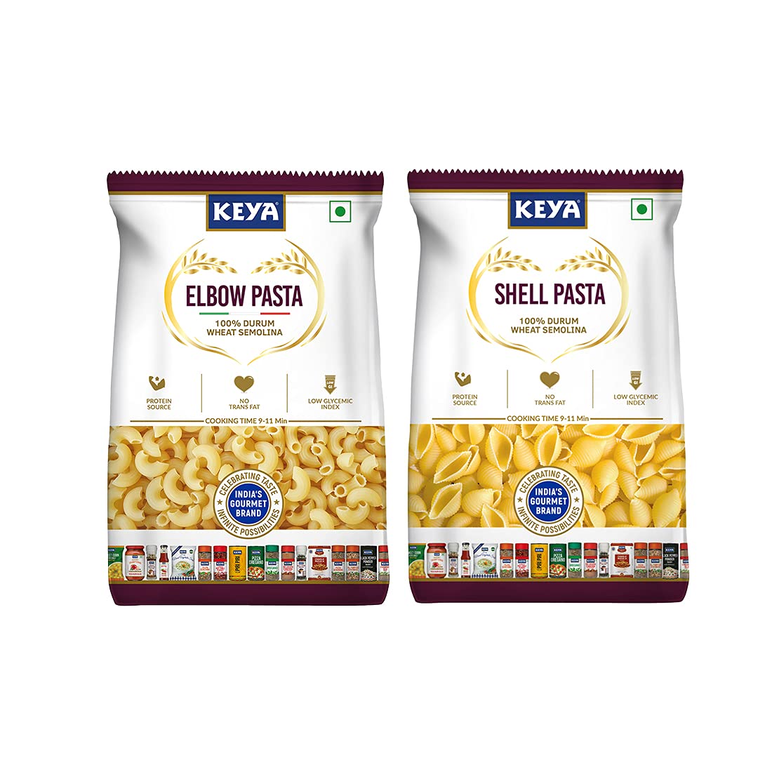 Keya No Maida 100% Durum Wheat Semolina Pasta Combo, Shell Pasta, 400gm, Elbow Pasta, 400gm, Pack 2 (B09C1PKL3N) Amazon Price History, Amazon Price Tracker