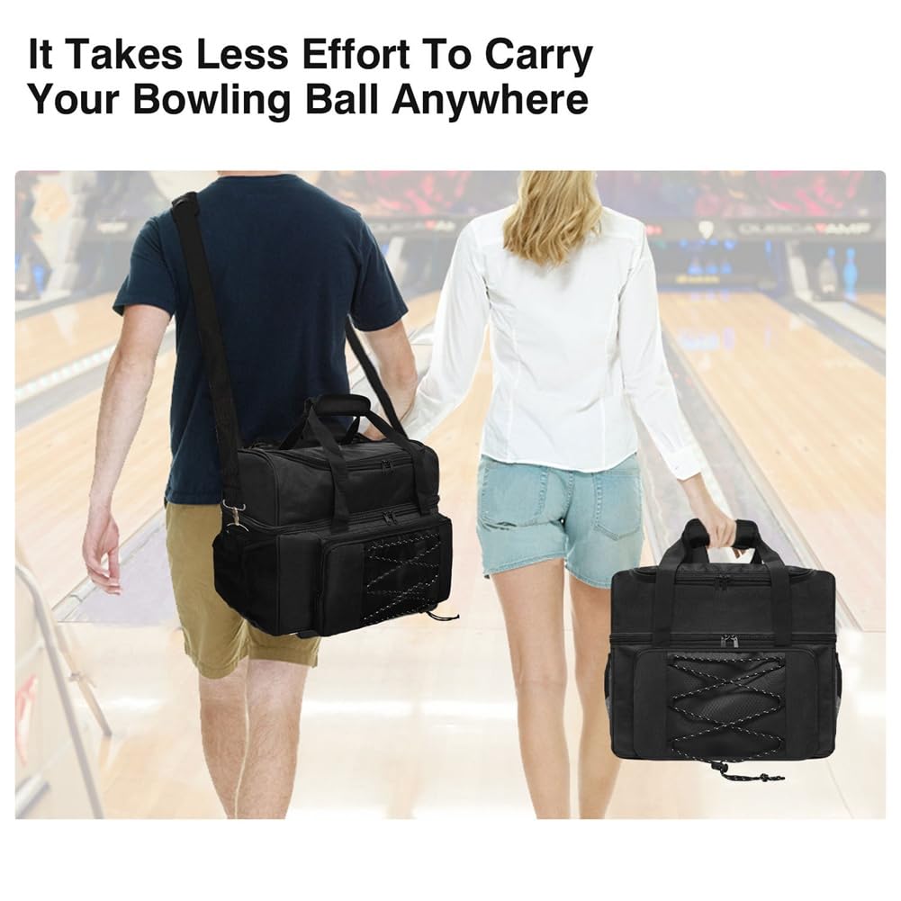 Borsa per Palle da Bowling Borsa da Bowling Portapalle da Bowling con Scomparti Imbottiti Spazio Extra per 1 Singolo Paio di Palle da Bowling Resistente Facile da Installare Facile da Usare,B