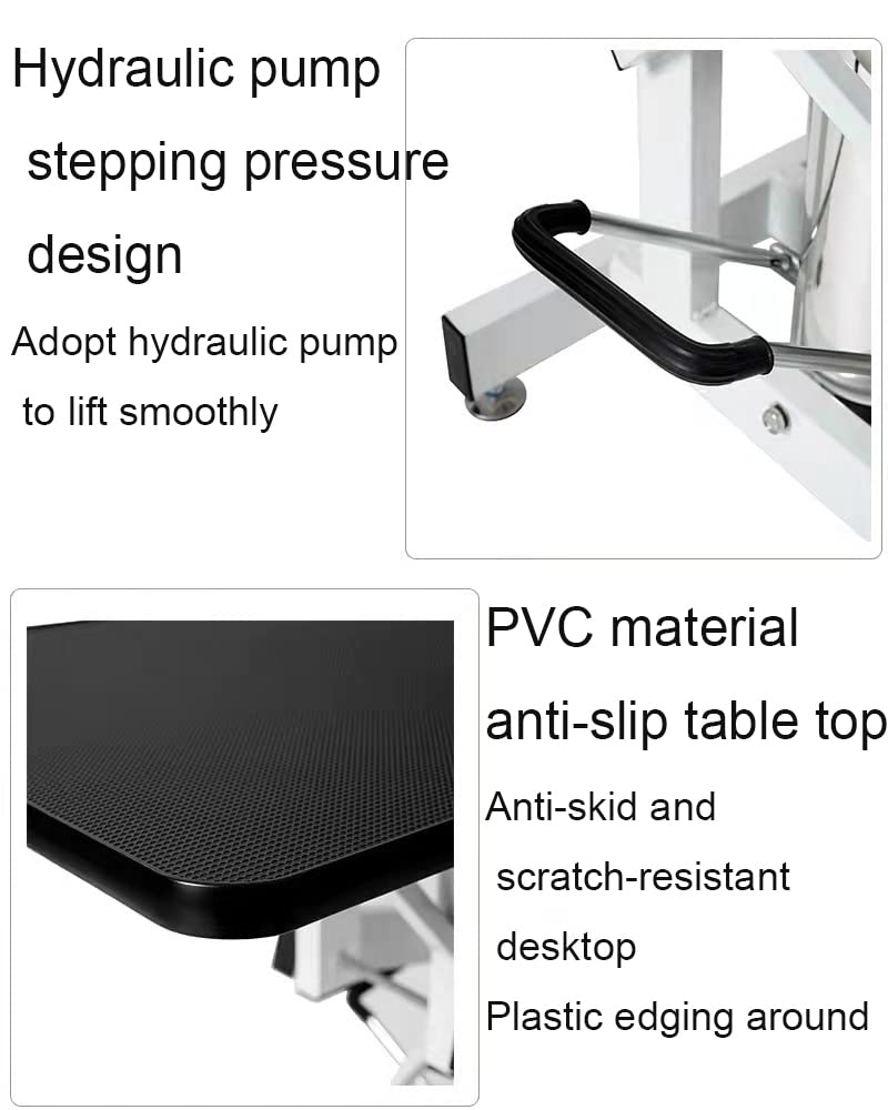 Tavolo professionale per toelettatura per animali domestici Sollevamento idraulico Regolazione libera Tavolo antiscivolo Tavolo per animali domestici facile da pulire resistente all'usura ( A)