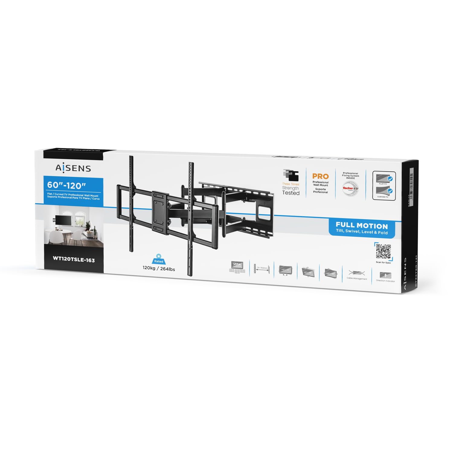 Aisens Supporto per monitor/TV fino a 120 kg di 60-120 nero