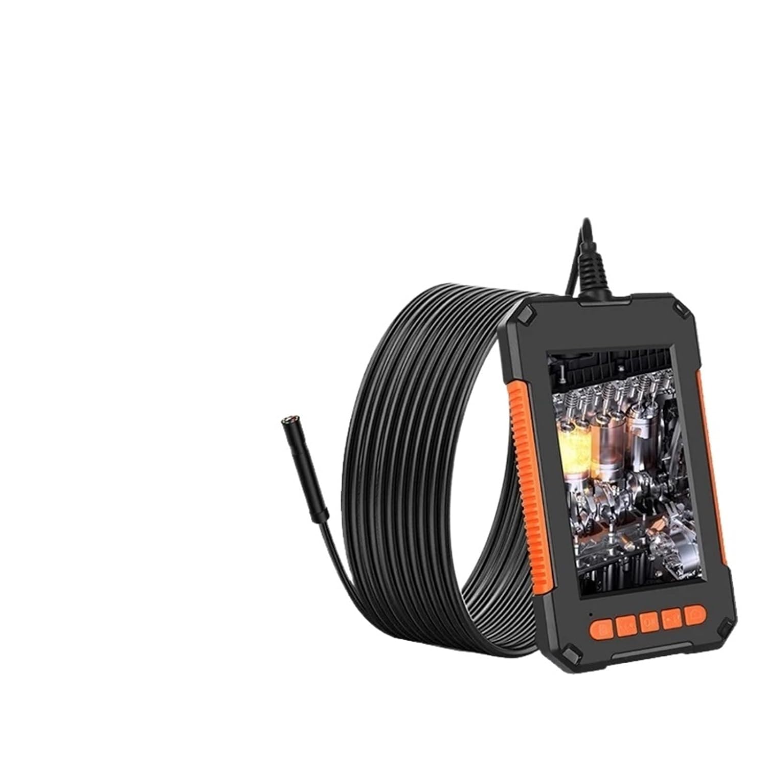Single & Dual Lens Endoscope Camera with Light 4.3" Borescope with Photo/Video Function Semi-Rigid Snake Cable(5m,3.9 MM Single Lens)