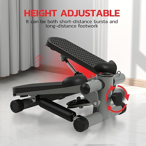 Miniatura 4 de Mini paso a paso de ejercicio con pantalla LCD, máquina de pasos con banda de resistencia extraíble Pedal antideslizante