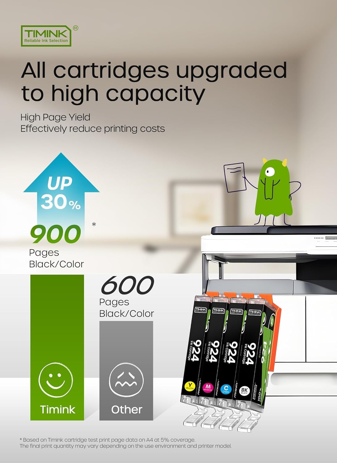 4 cartuchos 924 compatibles con HP 924 cartuchos de impresora compatibles con HP OfficeJet Pro 8120e 8122e 8124e 8125e 8132e 8134e 8135e 8138e 8139e para OfficeJet Pro 8120 8123 8133 8130 (no Con chip