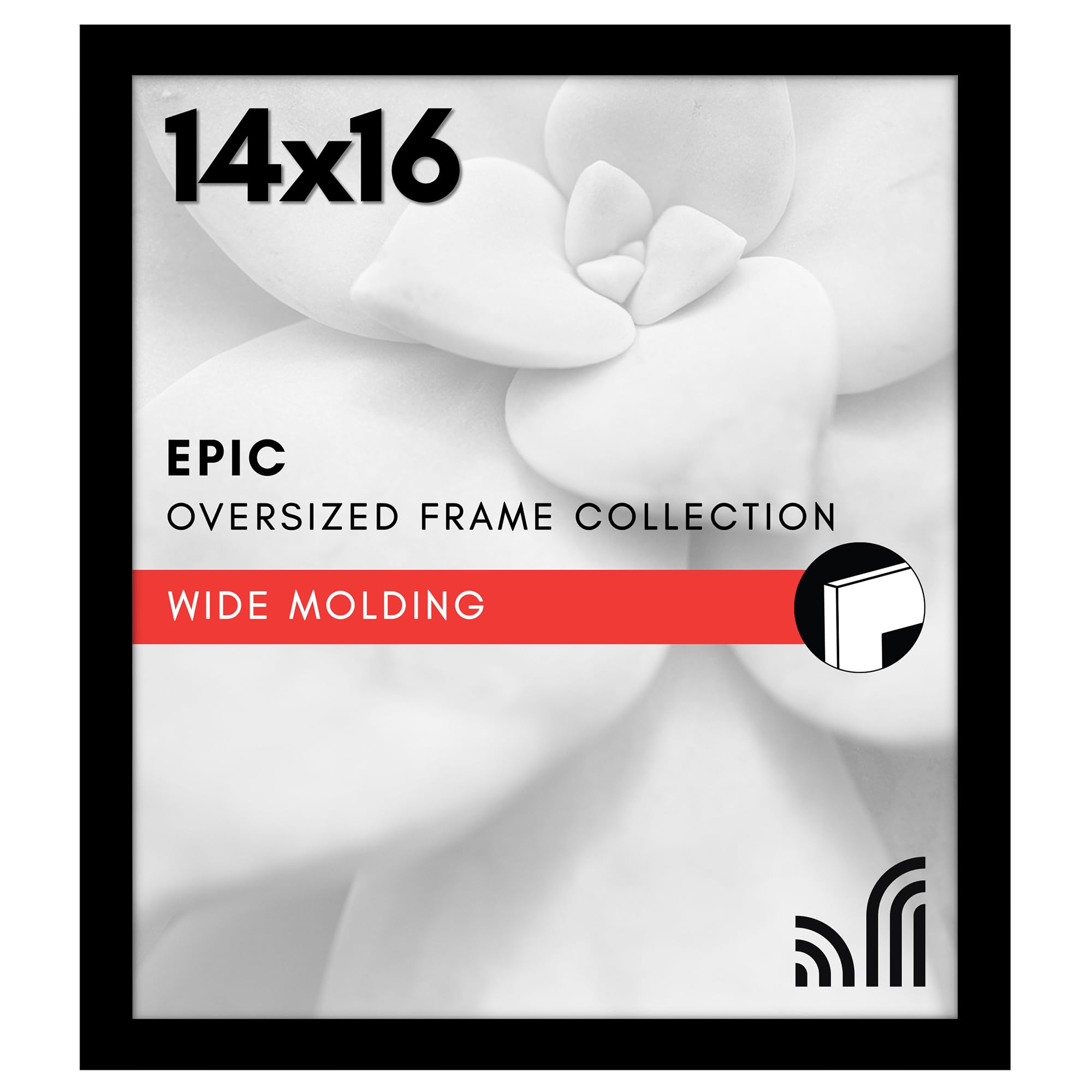 Americanflat 14x16 Picture Frame with Polished Plexiglass - Black Picture Frame - Wide Photo Frames Made of Engineered Wood for Vertical or Horizontal